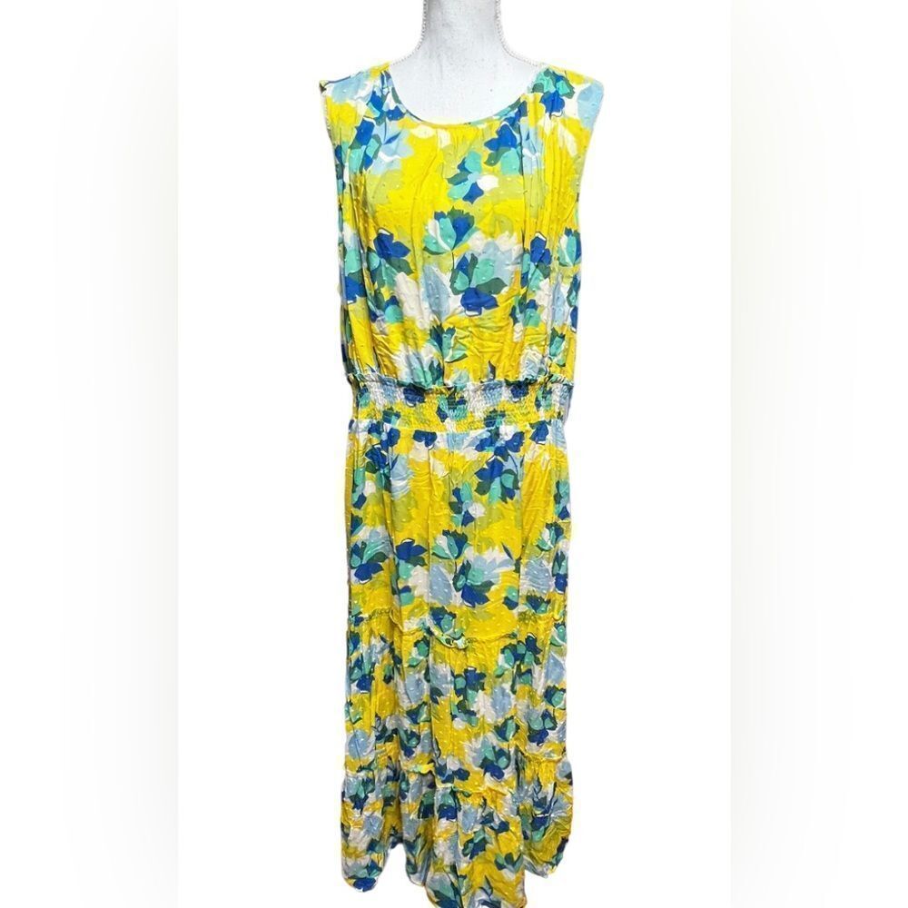DRAPER JAMES RSVP Clip-Dot Tiered Maxi Dress -XXL - Picture 2 of 7